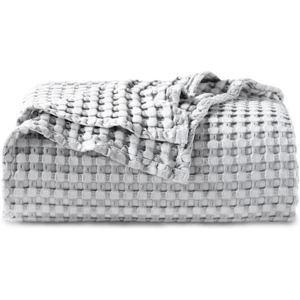 Cooling Cotton Waffle Queen Size Blanket - Lightweight Breathable Blanket